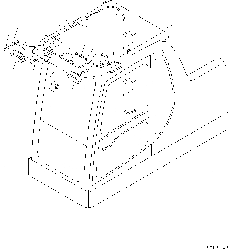 Схема запчастей Komatsu PC750-6 - ДОПОЛН. РАБОЧ. ОСВЕЩЕНИЕ (С F.O.P.S.) (/)(№9-999) ЭЛЕКТРИКА