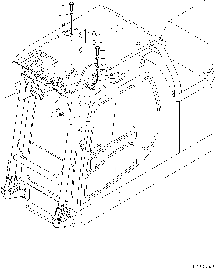 Схема запчастей Komatsu PC750-6 - ДОПОЛН. РАБОЧ. ОСВЕЩЕНИЕ (С F.O.P.S.) (ДЛЯ ВЫС. КАБИНА) (/)(№-8) ЭЛЕКТРИКА