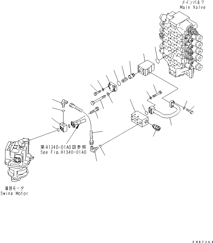 Схема запчастей Komatsu PC750-6 - КОВШ КОНТРОЛЬНЫЙ КЛАПАН( АКТУАТОР)(№-) ГИДРАВЛИКА