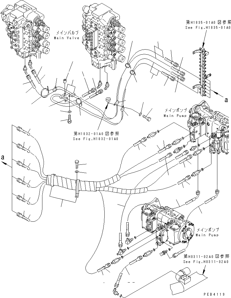 Схема запчастей Komatsu PC750-6 - OLSS ЛИНИЯ(№-8) ГИДРАВЛИКА