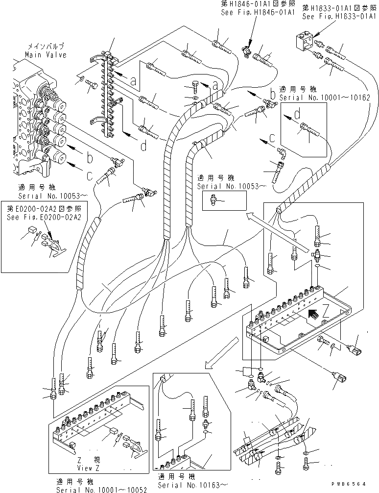 Схема запчастей Komatsu PC750-6 - PPC ЛИНИЯ СОЕД-Е (СОЕД-Е) (НИЖН. РАЗГРУЗКА ТИП) (ДЛЯ ПОГРУЗ.)(№-8) ГИДРАВЛИКА