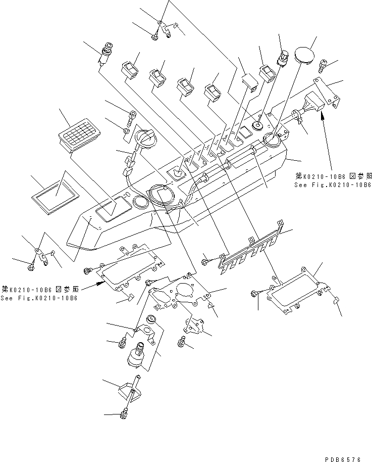 Схема запчастей Komatsu PC750-6 - КАБИНА (КРЫШКА ПАНЕЛИ) (ДЛЯ ПОГРУЗ.) КАБИНА ОПЕРАТОРА И СИСТЕМА УПРАВЛЕНИЯ