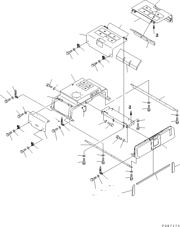 Схема запчастей Komatsu PC750-6 - КАПОТ (COVER) (ДЛЯ ЗАПЫЛЕНН. РАЙОНОВ)(№-999) ЧАСТИ КОРПУСА