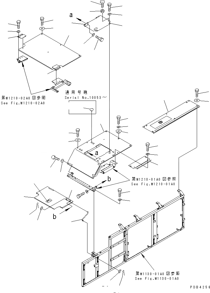 Схема запчастей Komatsu PC750-6 - КРЫШКА(ВЕРХН.) (COVER) (КАБИНА) (С F.O.P.S.)(№-8) ЧАСТИ КОРПУСА