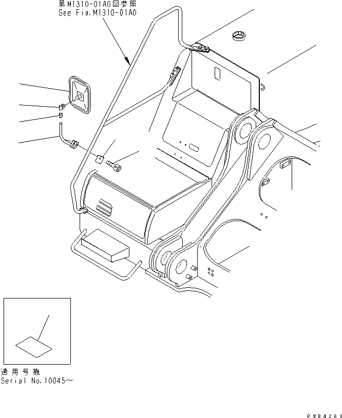 Схема запчастей Komatsu PC750-6 - ЗАДН. VIEW MIRROR¤ ПРАВ.(№-7) ЧАСТИ КОРПУСА