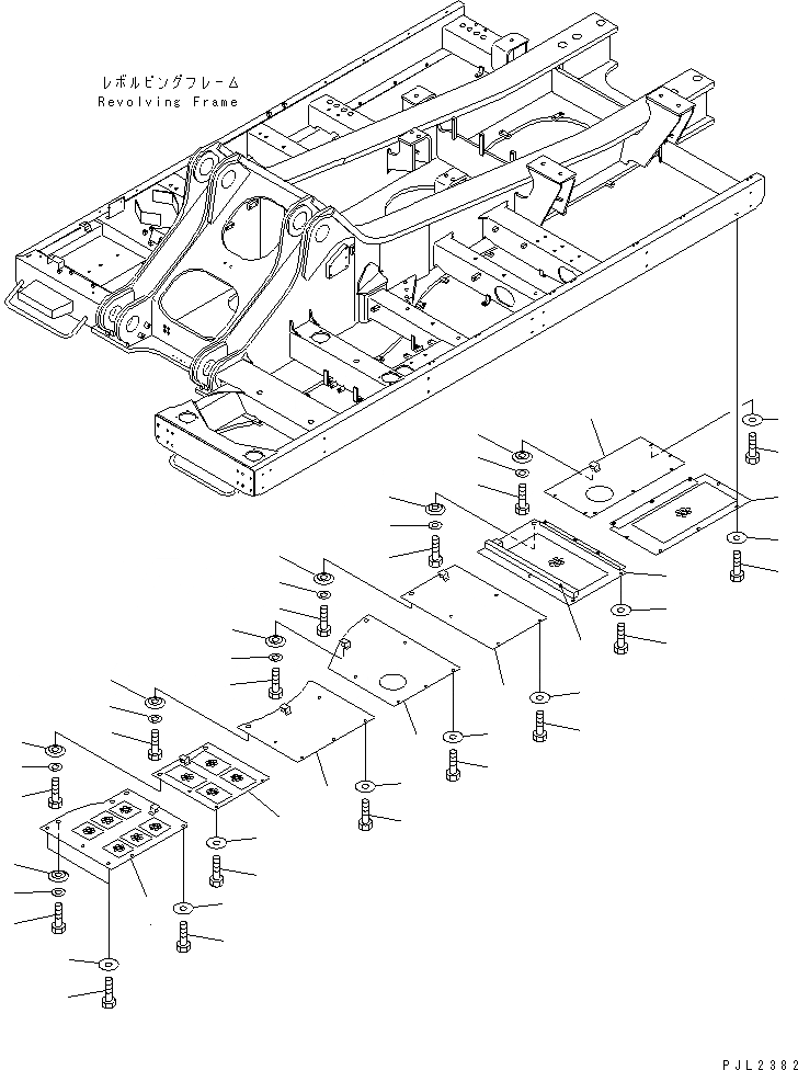 Схема запчастей Komatsu PC750-6 - НИЖН. КРЫШКА (УСИЛ.) (ОСНОВНАЯ РАМА) (ЛЕВ.) (МОРОЗОУСТОЙЧИВ. СПЕЦИФ-Я)(№9-999) ЧАСТИ КОРПУСА