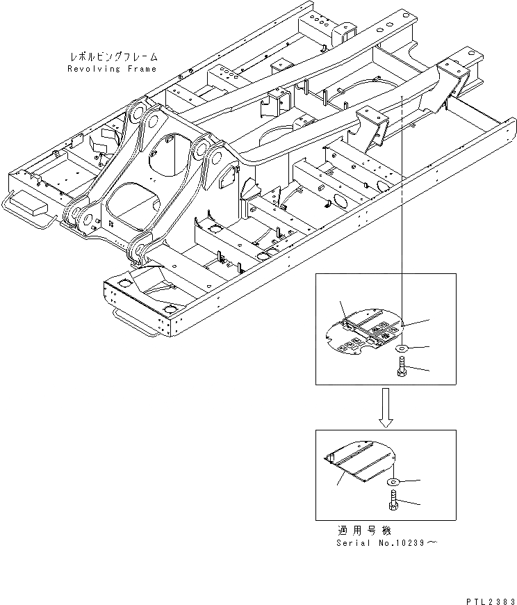 Схема запчастей Komatsu PC750-6 - НИЖН. КРЫШКА (ОСНОВНАЯ РАМА) (ЦЕНТР.)(№-999) ЧАСТИ КОРПУСА