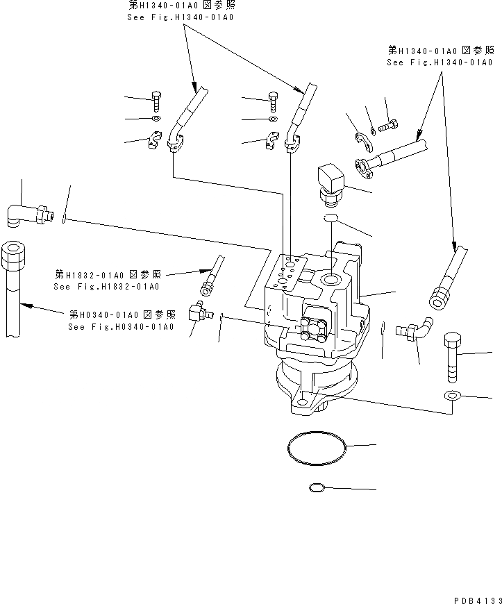 Схема запчастей Komatsu PC750-6 - МОТОР ПОВОРОТА (СОЕДИНИТ. ЧАСТИ)(№-999) ПОВОРОТН. КРУГ И КОМПОНЕНТЫ