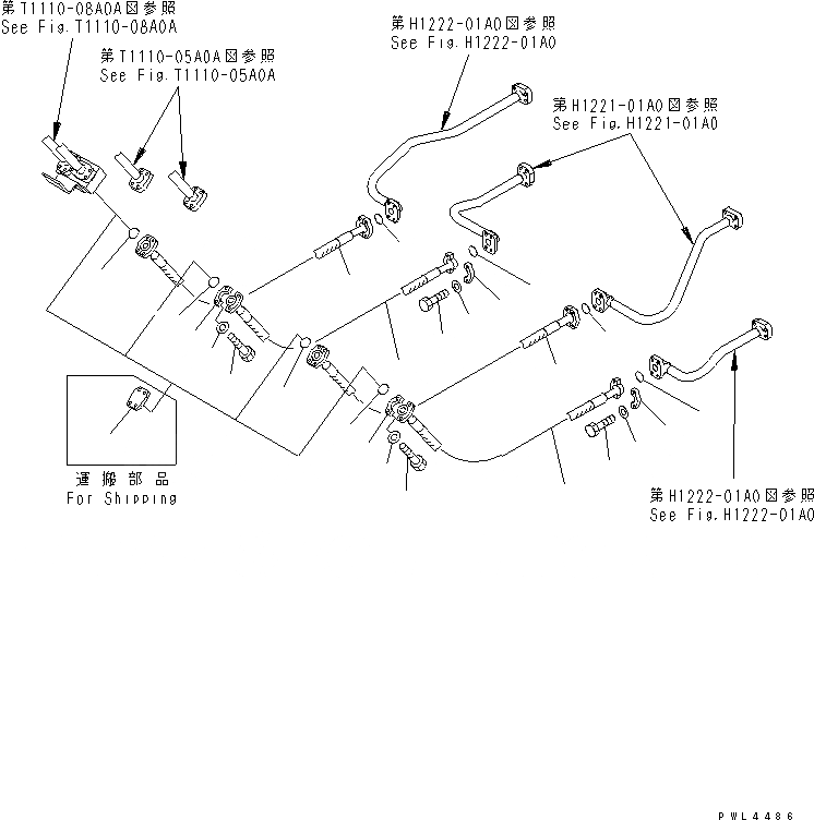 Схема запчастей Komatsu PC750-6 - СТРЕЛА (8.M) (ШЛАНГИ) (ДЛЯ ЭКСКАВАТ.)(№8-999) РАБОЧЕЕ ОБОРУДОВАНИЕ