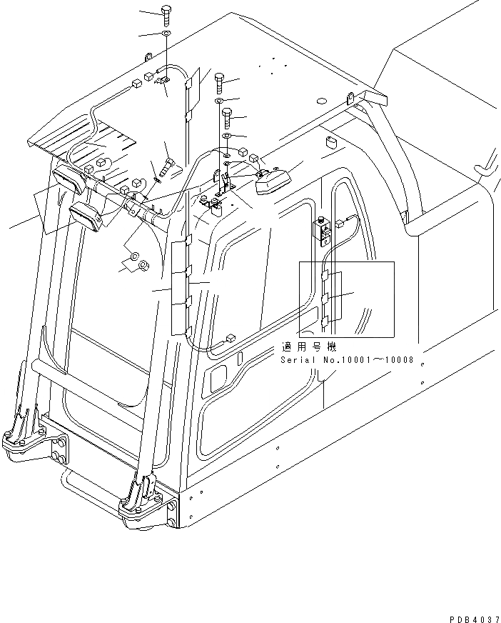 Схема запчастей Komatsu PC750-6 - ДОПОЛН. РАБОЧ. ОСВЕЩЕНИЕ (С F.O.P.S.) (/)(№-8) ЭЛЕКТРИКА