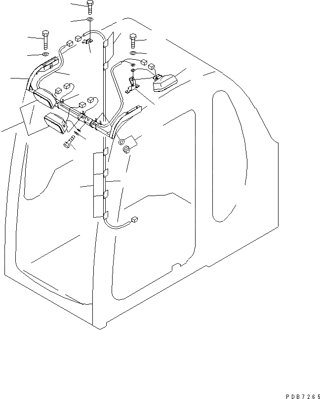 Схема запчастей Komatsu PC750-6 - ДОПОЛН. РАБОЧ. ОСВЕЩЕНИЕ (ДЛЯ ВЫС. КАБИНА) (/)(№-999) ЭЛЕКТРИКА