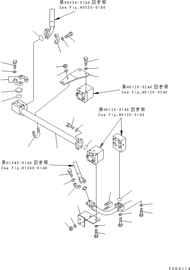 Схема запчастей Komatsu PC750-6 - ОСНОВН. КЛАПАН ВОЗВРАТ. ТРУБЫ (ТРУБКА) (/)(№-8) ГИДРАВЛИКА