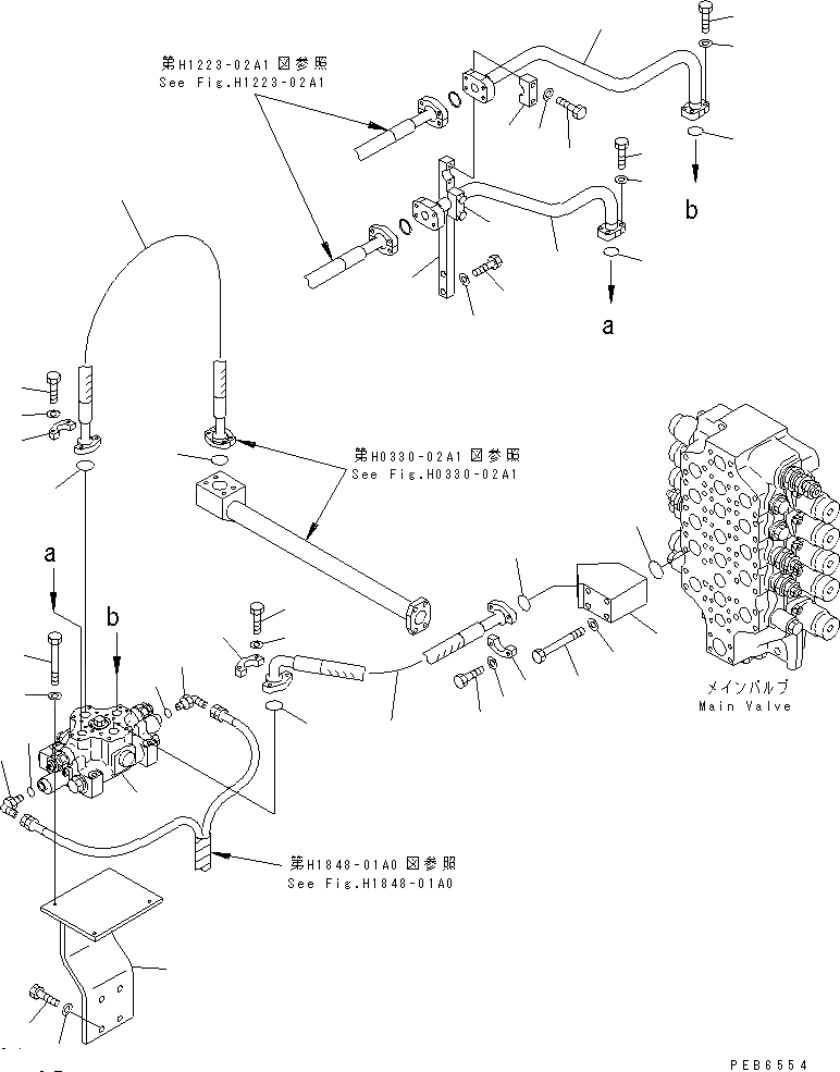 Схема запчастей Komatsu PC750-6 - НИЖН. РАЗГРУЗКА ЛИНИЯ КОВША (КЛАПАН ЛИНИЯ) (ДЛЯ ПОГРУЗ.)(№-999) ГИДРАВЛИКА