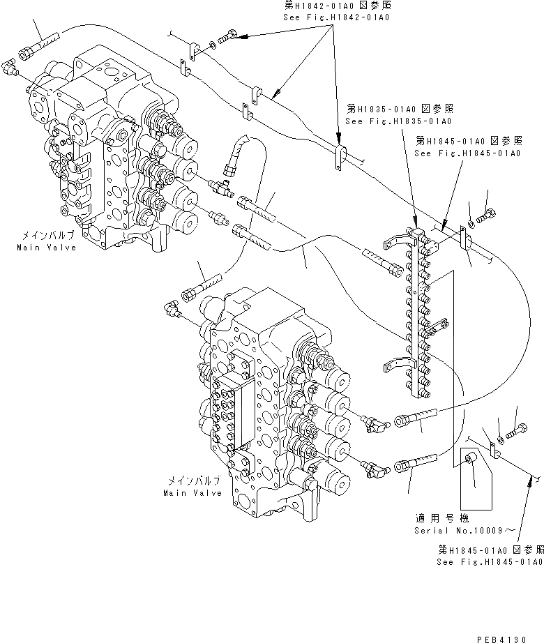 Схема запчастей Komatsu PC750-6 - PPC СТРЕЛА И ЛИНИЯ КОВША(№-999) ГИДРАВЛИКА