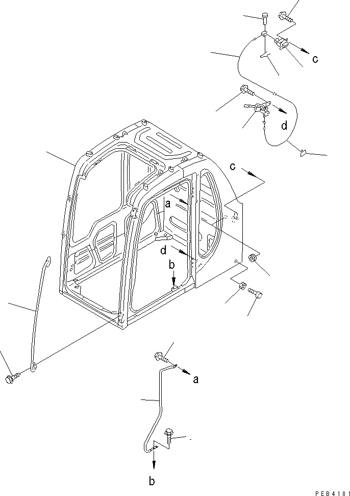 Схема запчастей Komatsu PC750-6 - КАБИНА (КАБИНА (INКАПОТ) (С ЧАСТИ КОРПУСА)(№30025-31999) ) (КАБИНА¤ РУЧКА И ФИКСАТОР ОТКРЫТИЯ)(№-999) КАБИНА ОПЕРАТОРА И СИСТЕМА УПРАВЛЕНИЯ