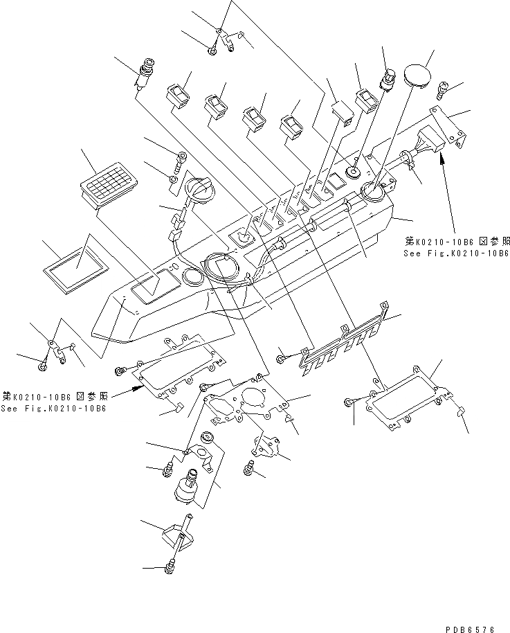Схема запчастей Komatsu PC750-6 - КАБИНА (КРЫШКА ПАНЕЛИ) (ДЛЯ ПОГРУЗ.) КАБИНА ОПЕРАТОРА И СИСТЕМА УПРАВЛЕНИЯ