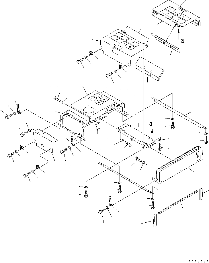 Схема запчастей Komatsu PC750-6 - КАПОТ (COVER)(№-999) ЧАСТИ КОРПУСА