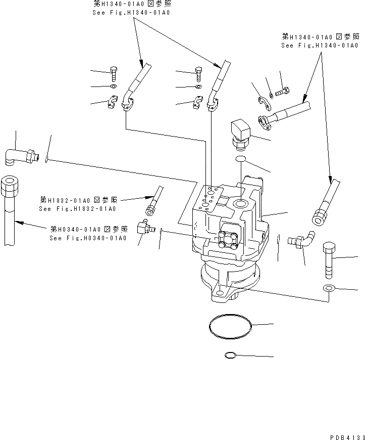 Схема запчастей Komatsu PC750-6 - МОТОР ПОВОРОТА (СОЕДИНИТ. ЧАСТИ)(№-999) ПОВОРОТН. КРУГ И КОМПОНЕНТЫ