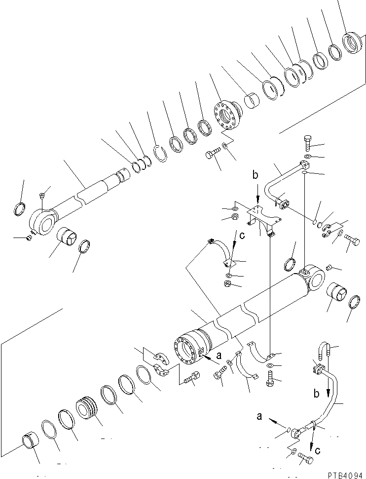 Схема запчастей Komatsu PC750-6 - ЦИЛИНДР КОВША(№-8) ОСНОВН. КОМПОНЕНТЫ И РЕМКОМПЛЕКТЫ