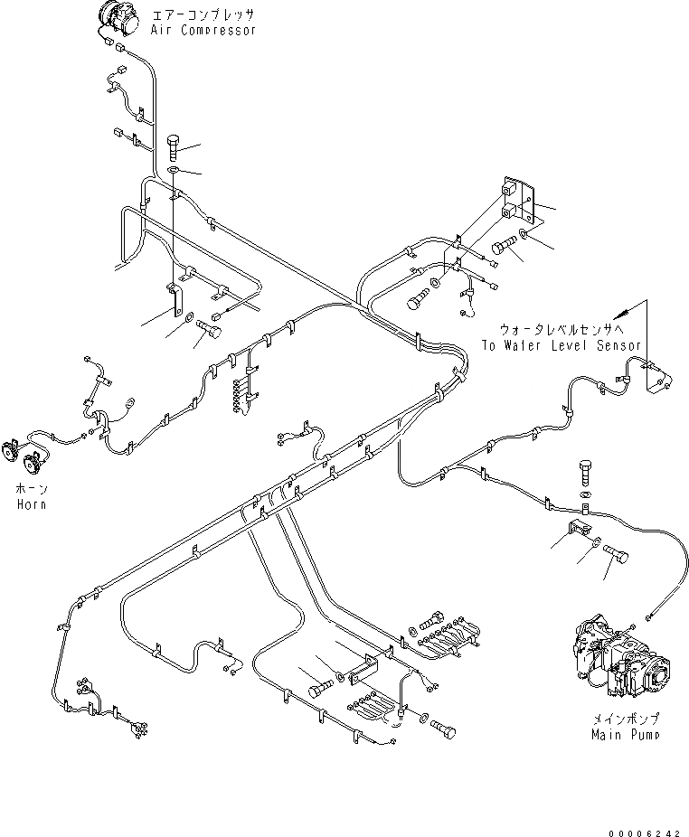 Схема запчастей Komatsu PC750-7 - ЭЛЕКТРОПРОВОДКА (КОРПУС) ЭЛЕКТРИКА