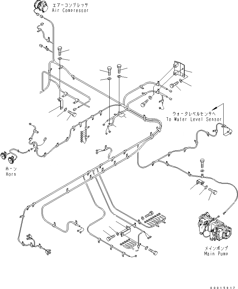 Схема запчастей Komatsu PC750-7 - ЭЛЕКТРОПРОВОДКА (КОРПУС) (ДЛЯ ПОГРУЗ.) ЭЛЕКТРИКА