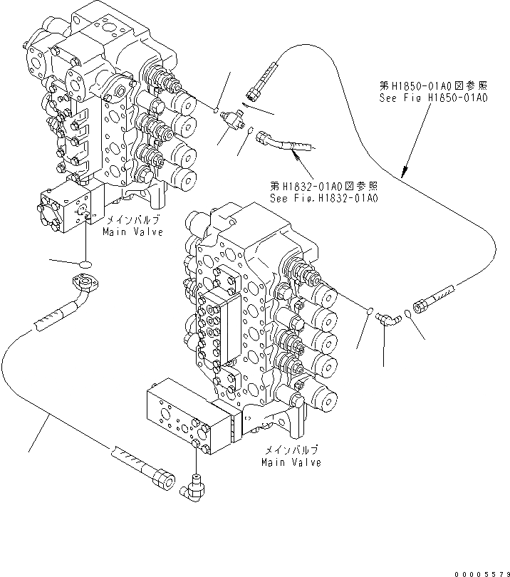 Схема запчастей Komatsu PC750-7 - ОСНОВН. КЛАПАН (ТЯЖЕЛ. ПОДЪЕМ И ДАВЛЕНИЕ) ГИДРАВЛИКА