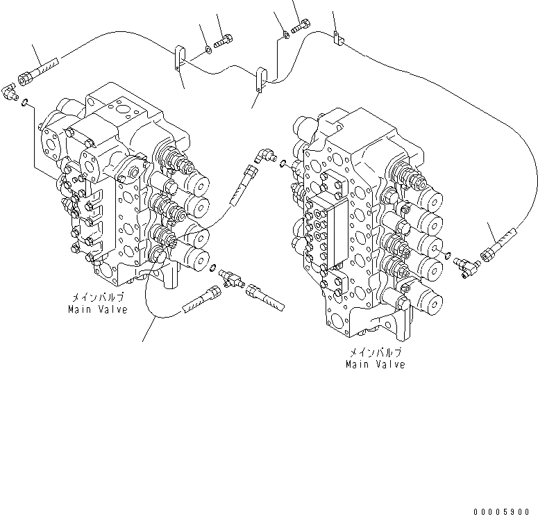 Схема запчастей Komatsu PC750-7 - ЛИНИЯ PPC РУКОЯТИ ГИДРАВЛИКА