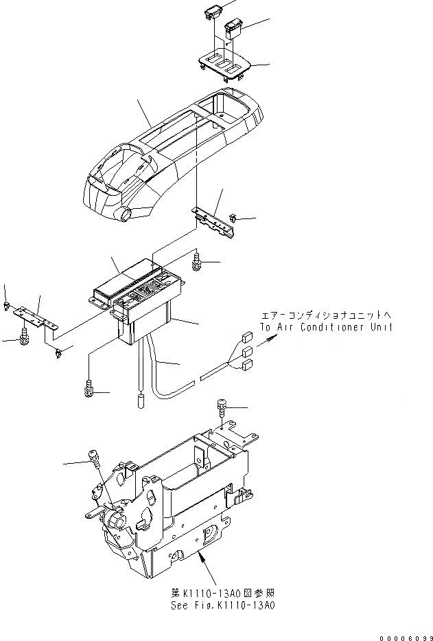 Схема запчастей Komatsu PC750-7 - ОСНОВН. КОНСТРУКЦИЯ (КОНСОЛЬ) (ВЕРХН.) (ЛЕВ.) (С КОНДИЦИОНЕРОМ) (БЕЗ РАДИО) КАБИНА ОПЕРАТОРА И СИСТЕМА УПРАВЛЕНИЯ