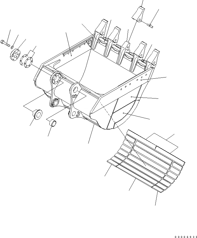 Схема запчастей Komatsu PC750-7 - КОВШ .M(CECE .M)¤ MM (ГОРИЗОНТАЛЬН. ПАЛЕЦ) (С WEAR ПЛАСТИНА) РАБОЧЕЕ ОБОРУДОВАНИЕ