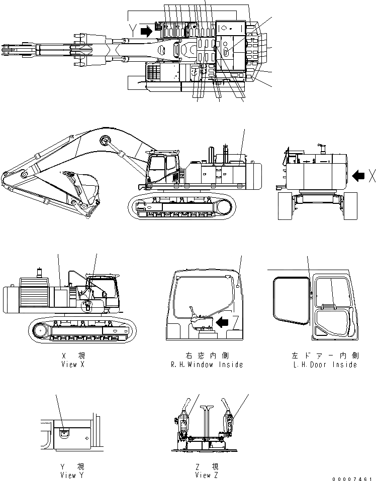 Схема запчастей Komatsu PC750-7 - МАРКИРОВКА (СИДЕНЬЕ И БУКВЕНН. МАРКИРОВКА) (КИТАЙ) МАРКИРОВКА