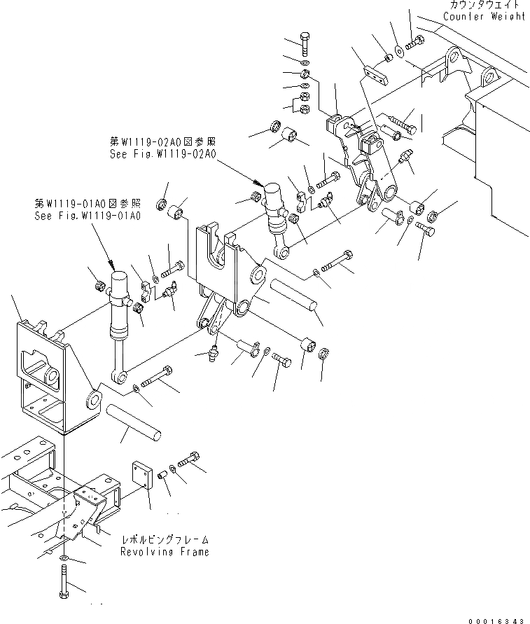 Схема запчастей Komatsu PC750-7 - СЪЕМ ПРОТИВОВЕСА (МЕХАНИЗМ) РАЗНОЕ