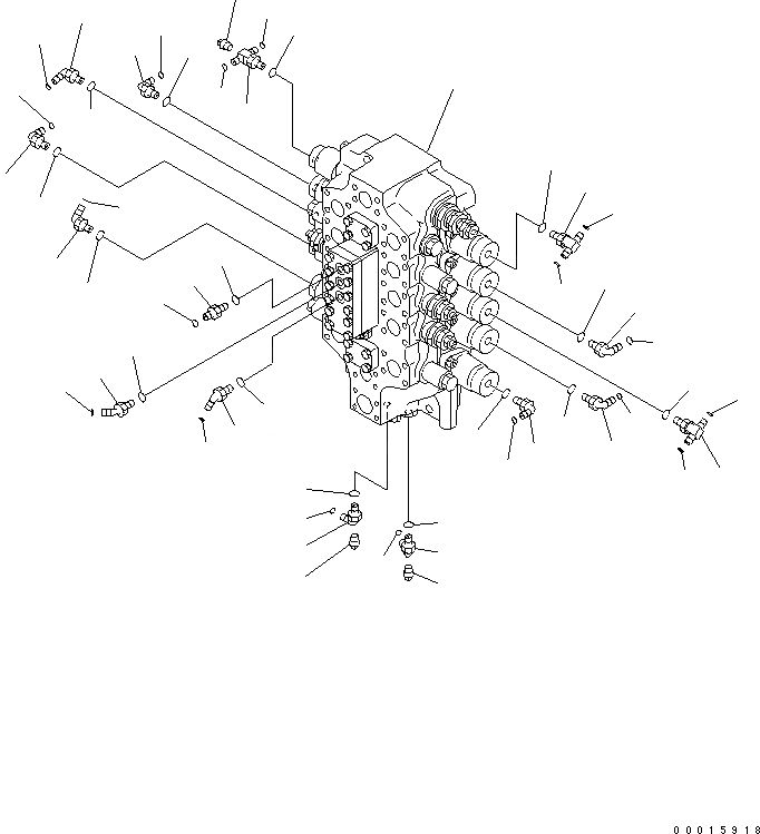 Схема запчастей Komatsu PC750-7-M1 - ОСНОВН. КЛАПАН (5-СЕКЦИОНН. КЛАПАН) (СОЕДИНИТ. ЧАСТИ) (ДЛЯ ПОГРУЗ.) ГИДРАВЛИКА