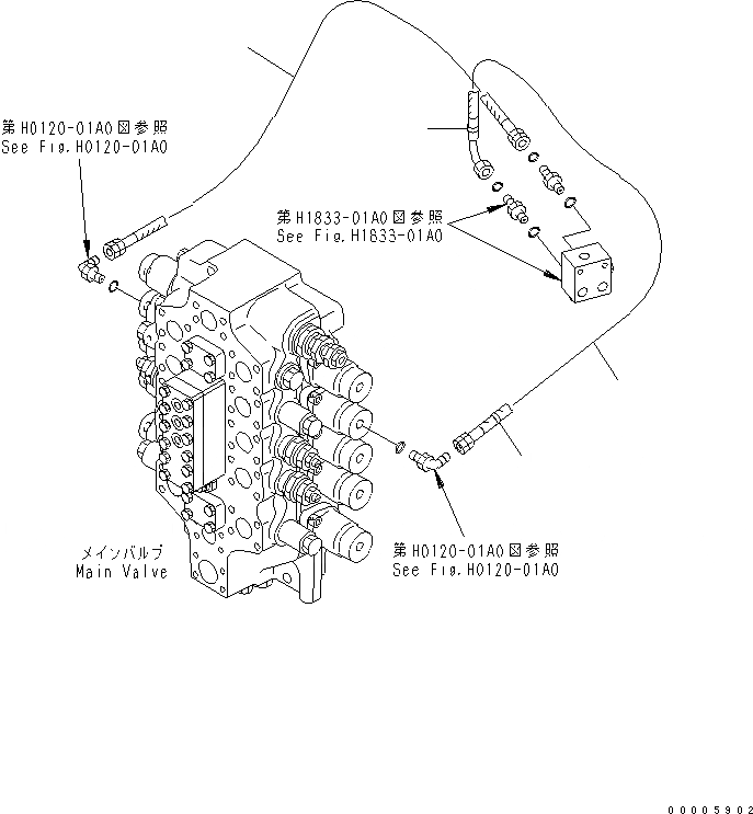 Схема запчастей Komatsu PC750-7-M1 - PPC ЛИНИЯ ПОВОРОТА ГИДРАВЛИКА