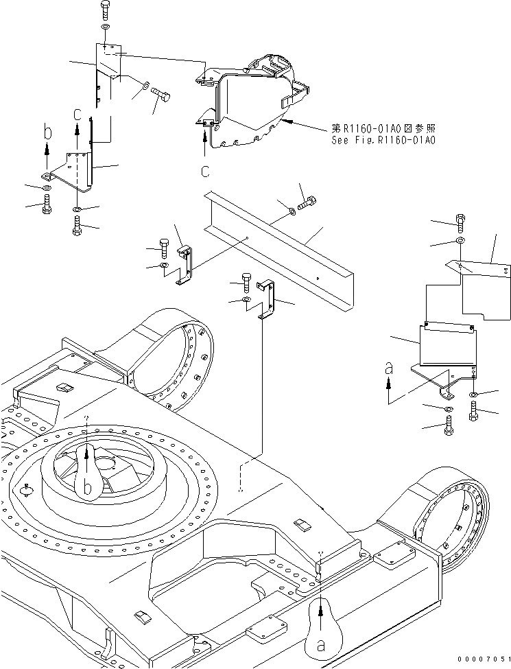 Схема запчастей Komatsu PC750-7-M1 - МОТОР ХОДА COVER ХОДОВАЯ