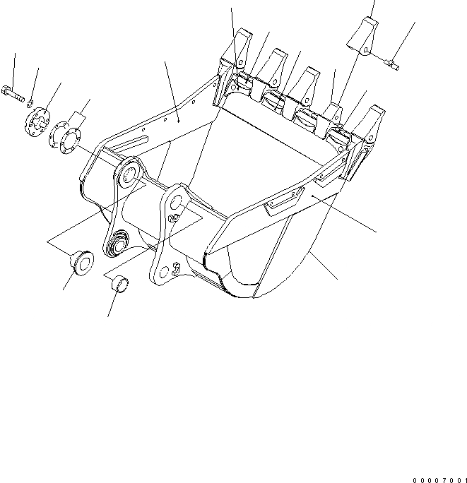 Схема запчастей Komatsu PC750-7-M1 - КОВШ .M(CECE .M)¤ 9MM (ГОРИЗОНТАЛЬН. ПАЛЕЦ) (БЕЗ WEAR ПЛАСТИНА) РАБОЧЕЕ ОБОРУДОВАНИЕ