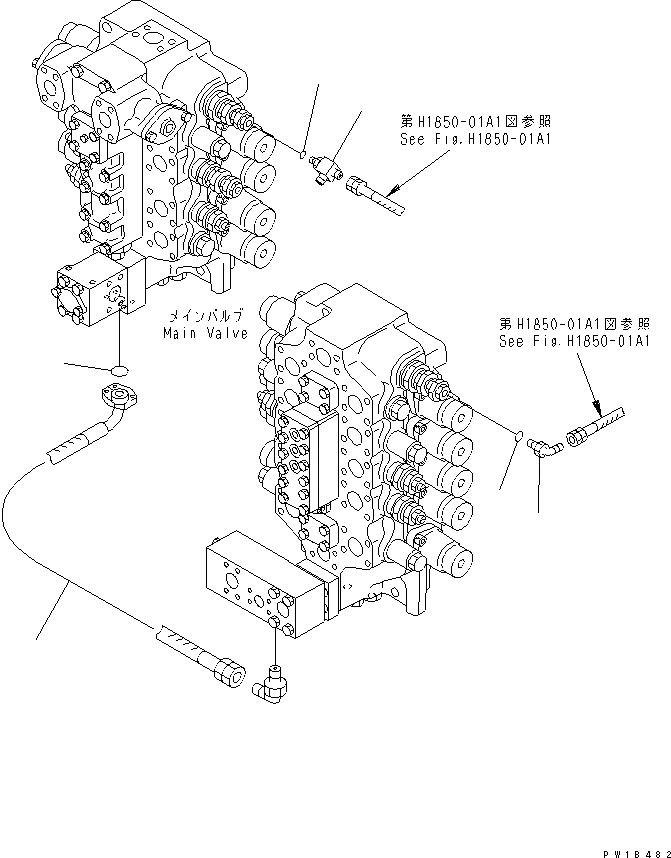 Схема запчастей Komatsu PC750LC-6 - ОСНОВН. КЛАПАН (ТЯЖЕЛ. ПОДЪЕМ И ДАВЛЕНИЕ)(№-) ГИДРАВЛИКА