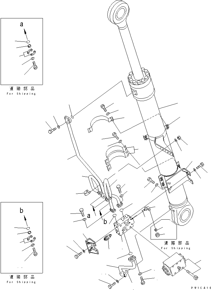 Схема запчастей Komatsu PC750LC-6 - BM ЦИЛИНДР¤ ПРАВ. (С ПРЕДОТВРАЩ. СМЕЩЕНИЯ)(№-) РАБОЧЕЕ ОБОРУДОВАНИЕ