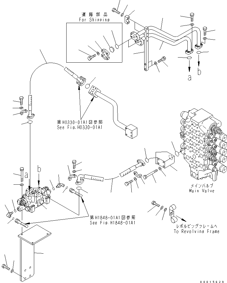 Схема запчастей Komatsu PC750LC-7K - СЕРВИСНЫЙ КЛАПАН ТРУБЫ ( ATT) ГИДРАВЛИКА