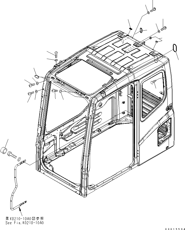 Схема запчастей Komatsu PC750LC-7K - КАБИНА (BLIND БОЛТ) КАБИНА ОПЕРАТОРА И СИСТЕМА УПРАВЛЕНИЯ