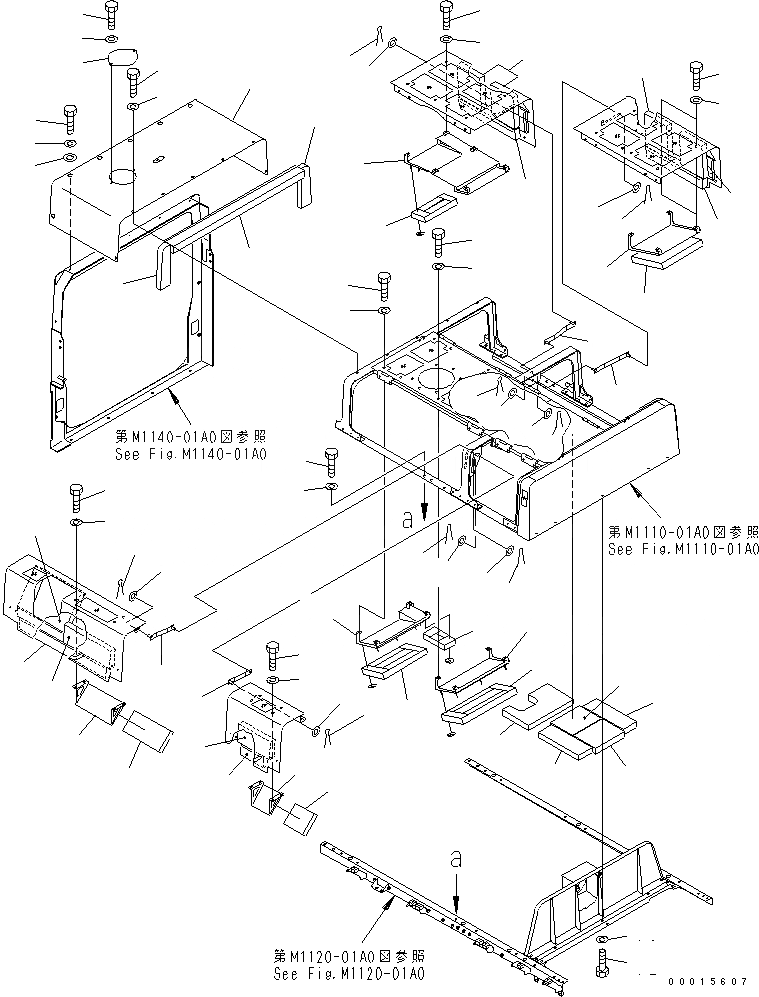 Схема запчастей Komatsu PC750LC-7K - КАПОТ (РАМА¤ УЛОВИТЕЛЬ И COVER¤ ПРАВ.) ЧАСТИ КОРПУСА