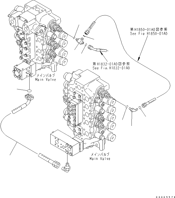 Схема запчастей Komatsu PC750LC-7 - ОСНОВН. КЛАПАН (ТЯЖЕЛ. ПОДЪЕМ И ДАВЛЕНИЕ) ГИДРАВЛИКА