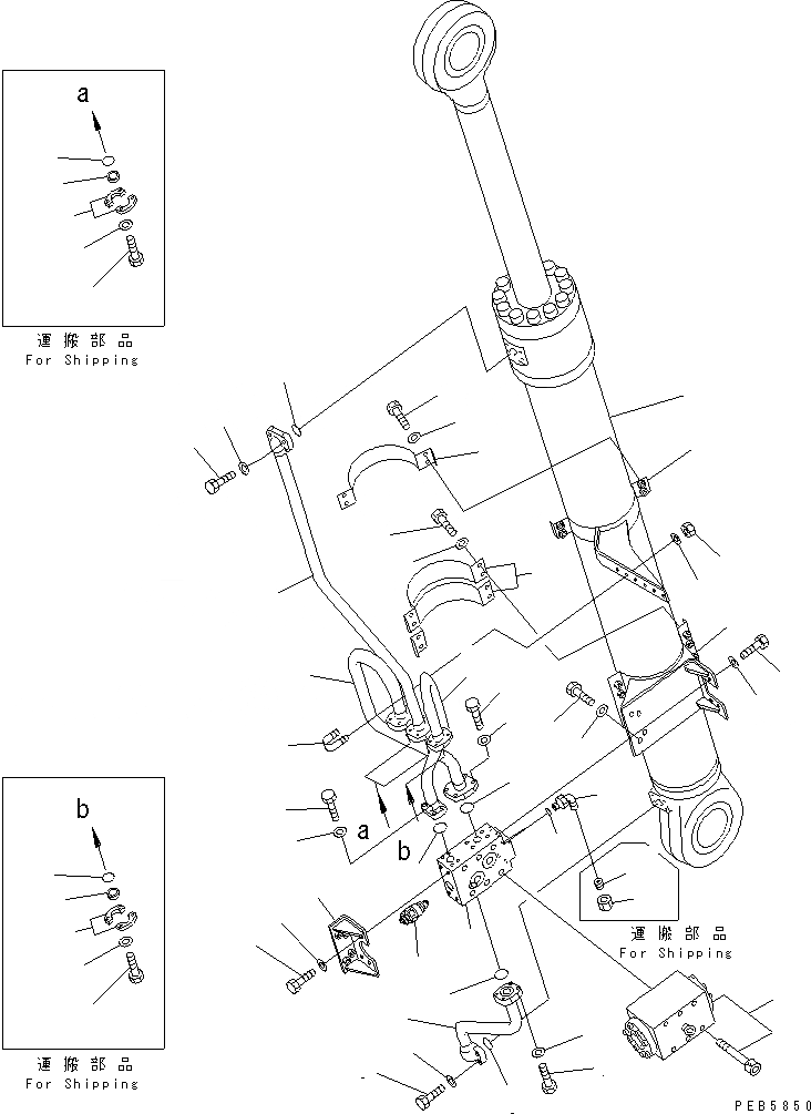 Схема запчастей Komatsu PC750LC-6 - BM ЦИЛИНДР¤ ПРАВ. (С ПРЕДОТВРАЩ. СМЕЩЕНИЯ)(№-999) РАБОЧЕЕ ОБОРУДОВАНИЕ