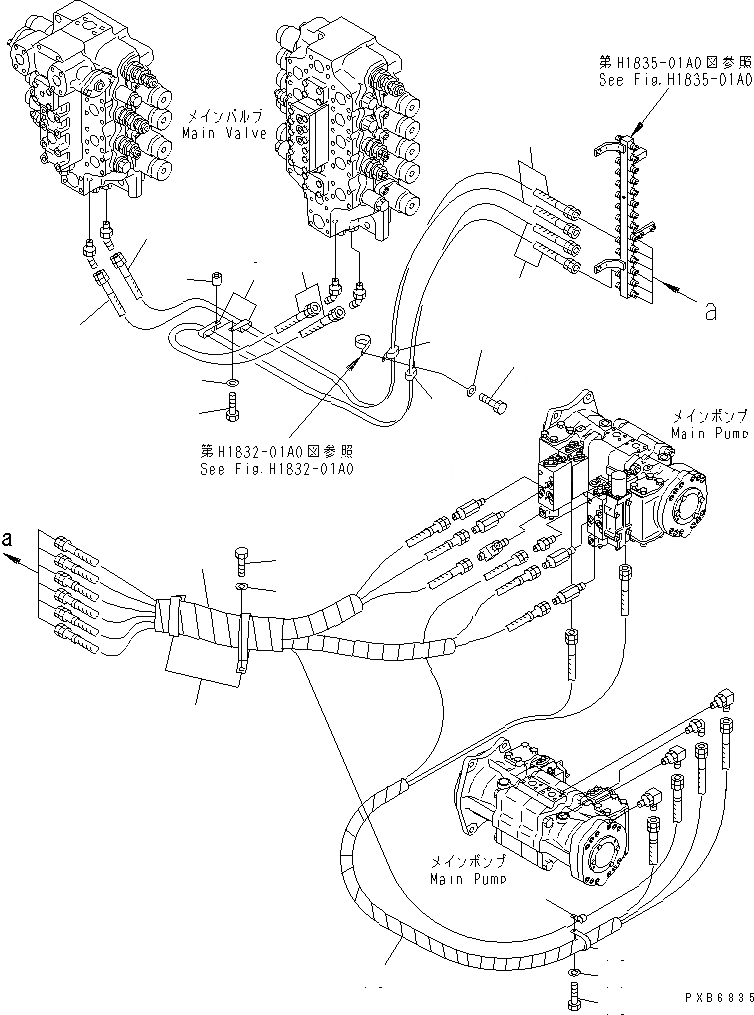 Схема запчастей Komatsu PC750LC-6K-01 - OLSS ЛИНИЯ(№K-K999) ГИДРАВЛИКА