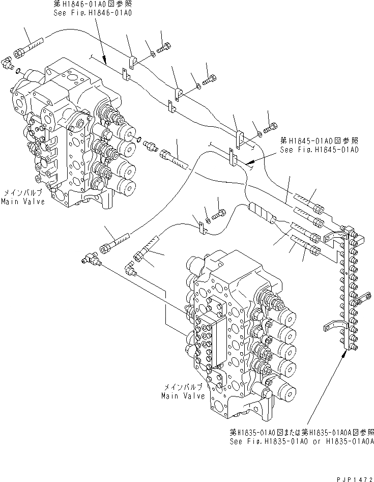 Схема запчастей Komatsu PC750LC-6K-01 - PPC ЛИНИЯ ХОДА(№K-K999) ГИДРАВЛИКА