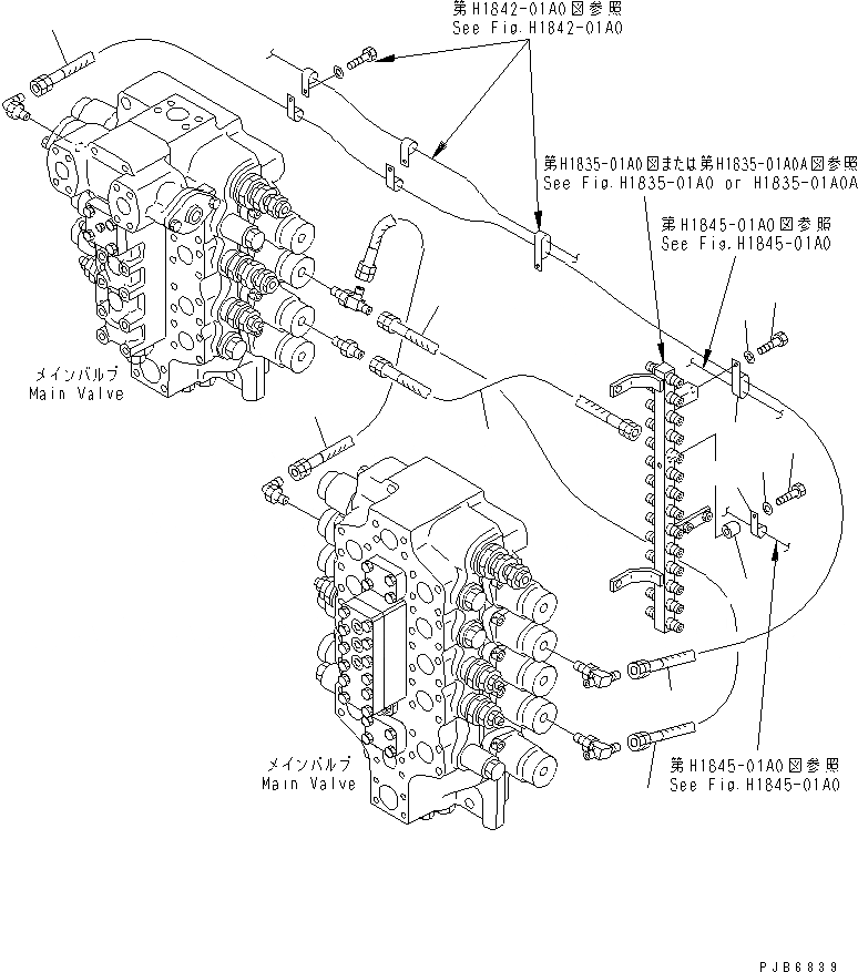 Схема запчастей Komatsu PC750LC-6K-01 - PPC СТРЕЛА И ЛИНИЯ КОВША(№K-K999) ГИДРАВЛИКА