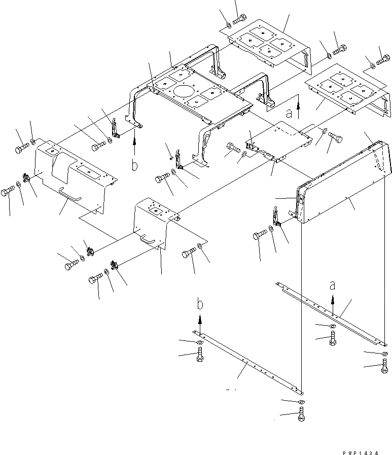 Схема запчастей Komatsu PC750LC-6K-01 - КАПОТ (COVER)(№K-) ЧАСТИ КОРПУСА