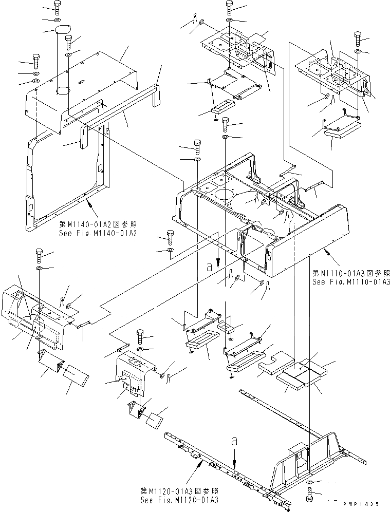 Схема запчастей Komatsu PC750LC-6K-01 - КАПОТ (РАМА¤ УЛОВИТЕЛЬ И COVER¤ ПРАВ.)(№K-) ЧАСТИ КОРПУСА