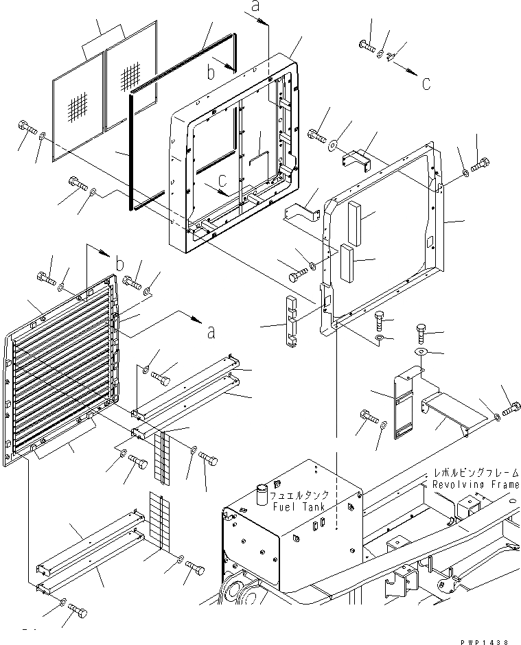 Схема запчастей Komatsu PC750LC-6K-01 - ПРАВ. КРЫШКА(КАБИНА)(№K-) ЧАСТИ КОРПУСА