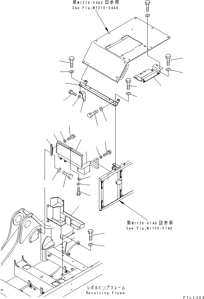 Схема запчастей Komatsu PC750LC-6K-01 - КРЫШКА(ВЕРХН.) (COVER) (КАБИНА) (/)(№K-K999) ЧАСТИ КОРПУСА