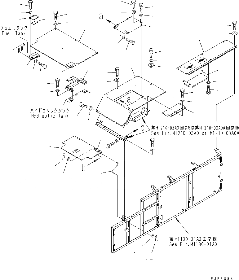 Схема запчастей Komatsu PC750LC-6K-01 - КРЫШКА(ВЕРХН.) (COVER) (КАБИНА) (/)(№K-K999) ЧАСТИ КОРПУСА